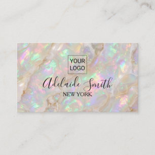 opal stone business card makeup artist elegant