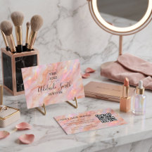 opal stone business card makeup artist elegant