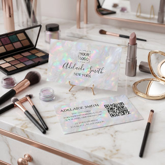 opal stone business card makeup artist elegant