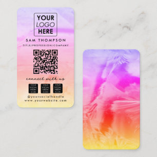 Opal Stone Connect with Us Social Media QR Code Business Card