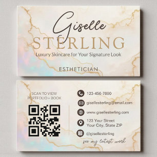 Opal Stone Esthetician QR Code Business Card