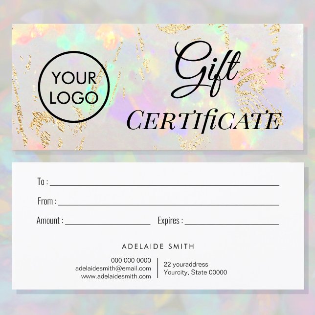 opal stone logo gift certificate (Creator Uploaded)
