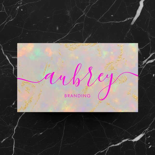 Opal Stone Logo QR Code Business Card (Creator Uploaded)