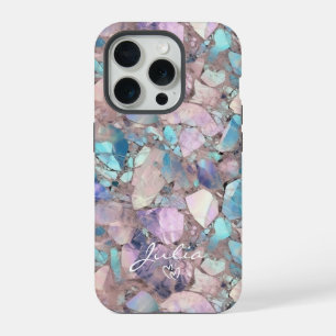 Opal Stone Pastel Shimmer Texture Pattern iPhone iPhone 15 Pro Case