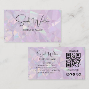 Opal Stone QR Code Business Card Holographic
