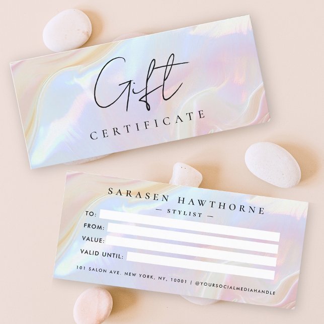 Opal Stone Shell Background Gift Certificate Card (Creator Uploaded)