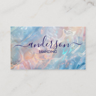 Opal Stone texture Logo QR Code Business Card