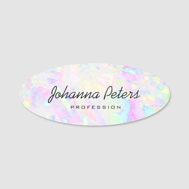opal texture background name tag (Front)