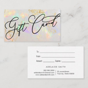 opal texture small size gift certificate card