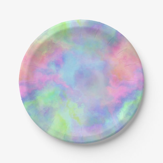 opal watercolor splash : paper plate (Front)