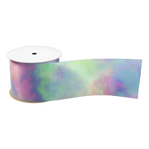 opal watercolor splash : satin ribbon
