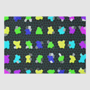 Opalescent Colorful Stained Glass Checks, Tissue Paper