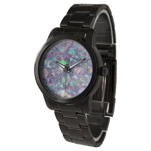 Opalescent Geode Crystal - Purple/Blue, Watch (Angled)