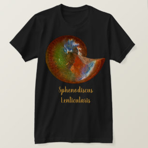 Opalised Sphenodiscus Ammonite Shell T-Shirt