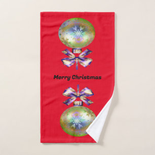 Opalized Lawn Bowls Christmas Bauble, Hand Towel