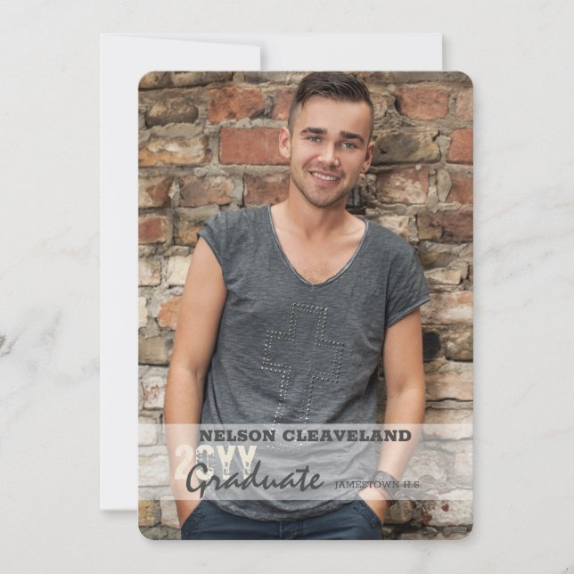 Opaque Banner Photo Graduation Announcement (Front)