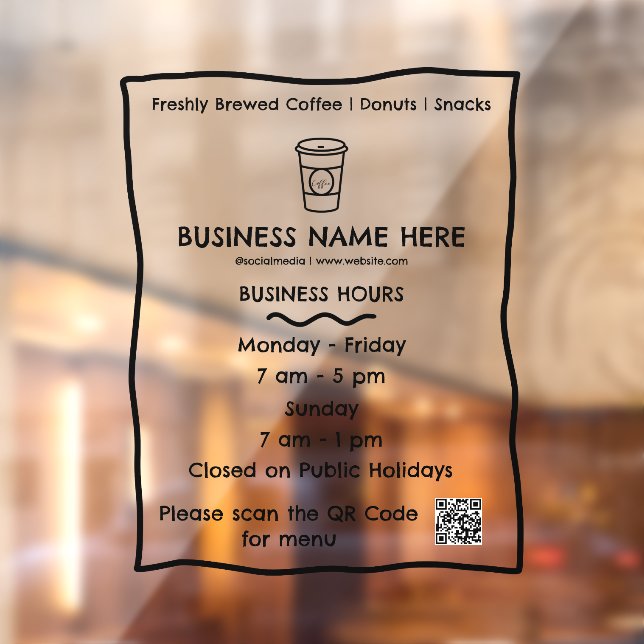 Opaque Café Coffee Shop QR Code Business Hours (Sheet 2)