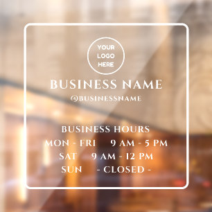 Opaque Minimalist Opening Time With Logo Business