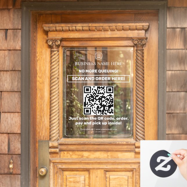 Opaque | QR Code Menu Scan Order Transparent Windo (Home Door)