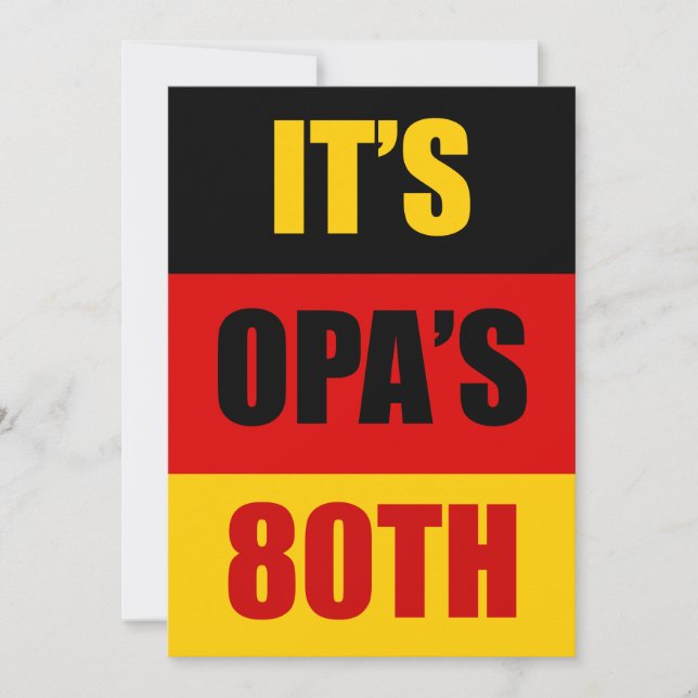 Opa's 80th Milestone Birthday Party Celebration Invitation (Front)
