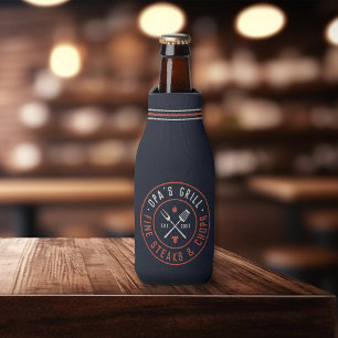 Opa's Grill Personalised Year Established Bottle Cooler