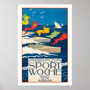 Opatija Croatia Sport Week 1912 Vintage Travel Poster