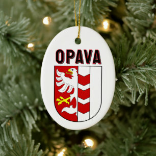Opava coat of arms, Czech Republic Ceramic Tree Decoration