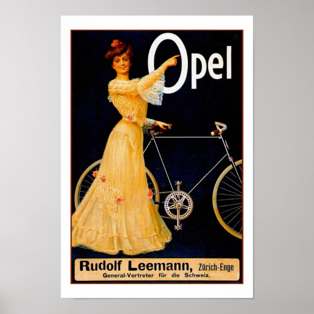 Opel Bicycles Vintage Advertising Poster (Front)