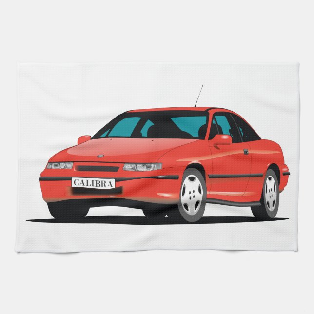 Opel Calibra red front Tea Towel (Horizontal)
