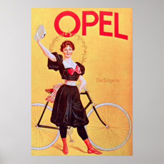 Opel Vintage Bicycle Poster 1900