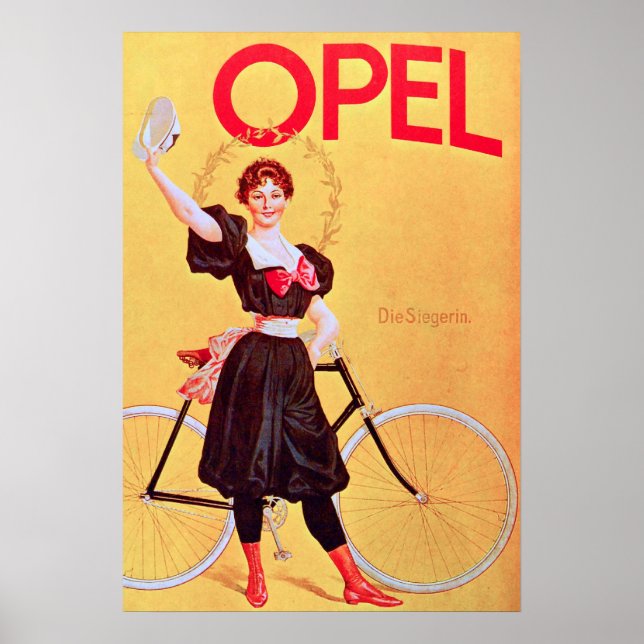 Opel Vintage Bicycle Poster 1900 (Front)