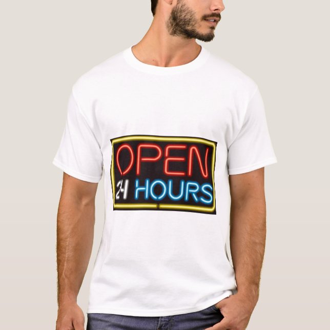 Open 24 Hours T-Shirt (Front)