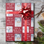 Open 25th December Merry Little Christmas Photo Wr Wrapping Paper<br><div class="desc">Christmas photo wrapping paper with 2 of your favourite photos. The design is lettered with "Do not open until 25th December" and "Have a Merry Little Christmas". The photo template displays your pictures in vertical portrait and square formats so if you have any problems with picture placement, try cropping to...</div>