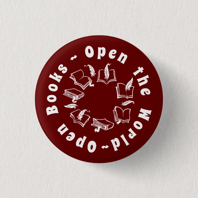 Open a Book 3 Cm Round Badge (Front)