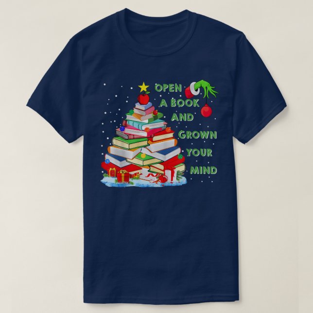 Open A Book And Grow Your Mind  T-Shirt (Design Front)