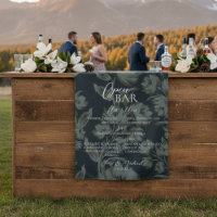 Open Bar and Signature Drink Brown Floral Wedding