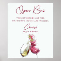 Open Bar Elegant Red and White Wine Dance Wedding