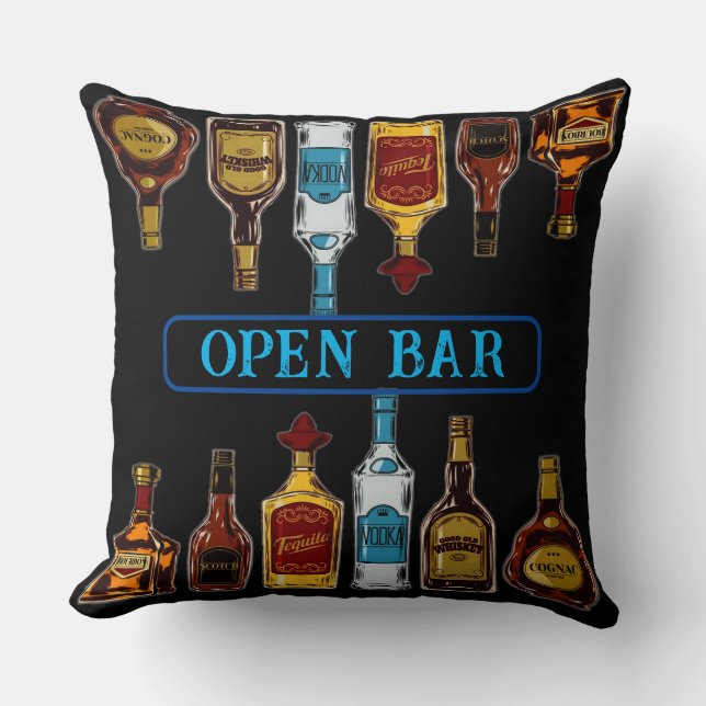 Open Bar Man Cave Cushion (Front)