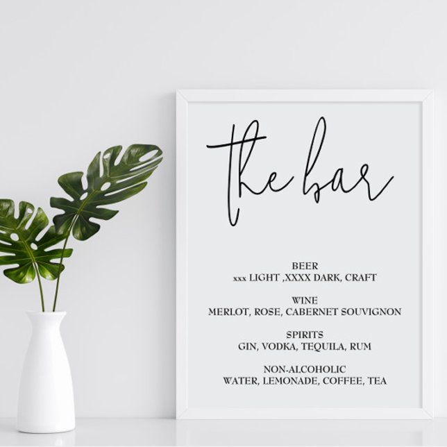 Open bar Menu wedding sign Poster (Creator Uploaded)