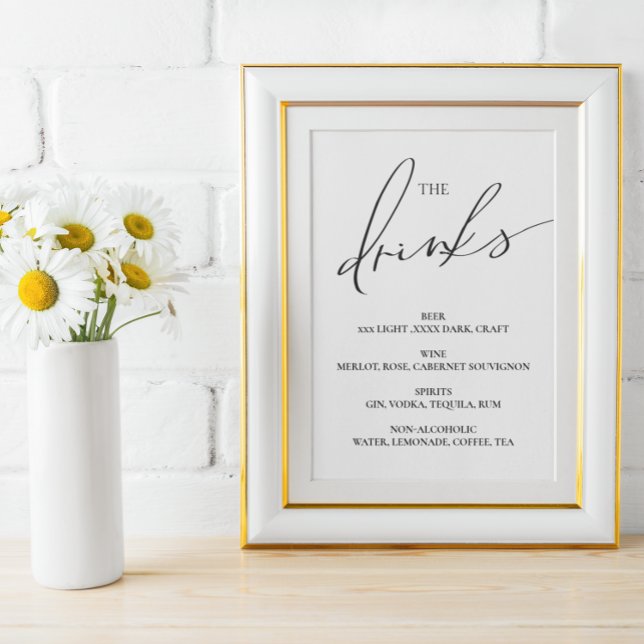 Open bar Menu wedding sign Poster (Creator Uploaded)