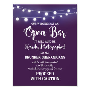 OPEN BAR party or wedding sign