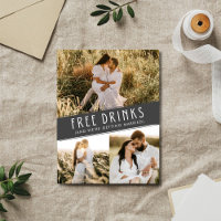 Open Bar Photo Affordable Wedding Save the Date 