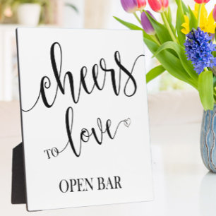 Open bar sign Tabletop Plaque with Easel
