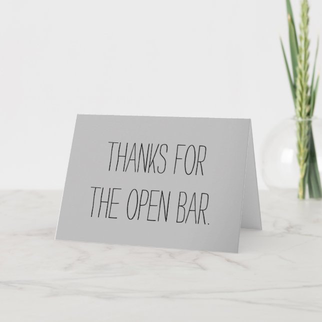 Open Bar Wedding Card (Front)