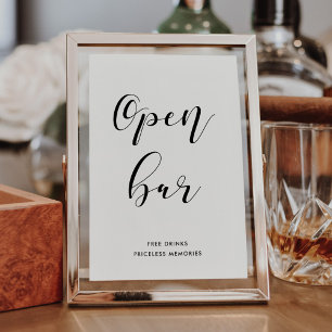 Open bar wedding sign