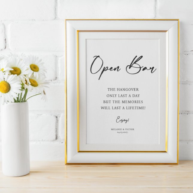 Open Bar Wedding Sign Poster (Creator Uploaded)