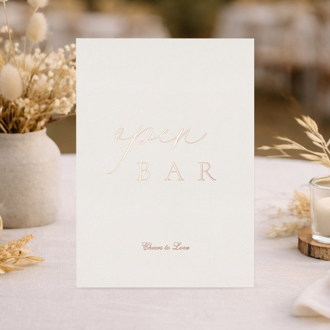 Open Bar Wedding Sign | Real Gold Foil (Creator Uploaded)