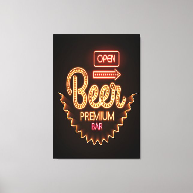 Open Beer Bar Canvas Print (Front)
