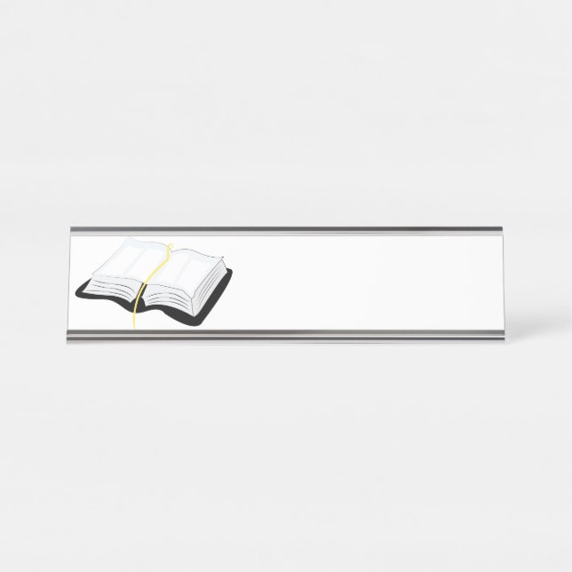 Open Bible Desk Name Plate (Front)