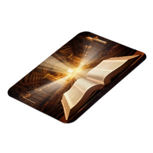 Open Bible Light Rays Magnet